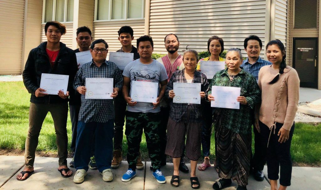 KOM's ESL students graduated from the KTFP classes on May 18, 2018