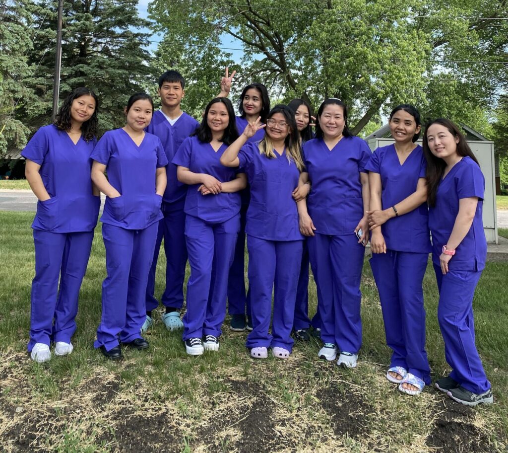 Photo of our group of CNA students in Spring 2023 before taking exams.